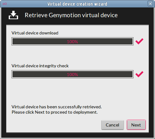 retrieve genymotion virtual device-completed