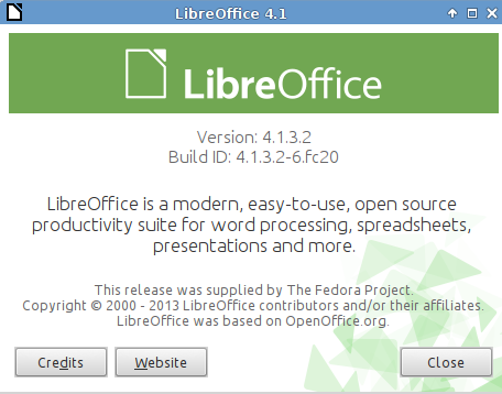 LibreOffice Fedora 20