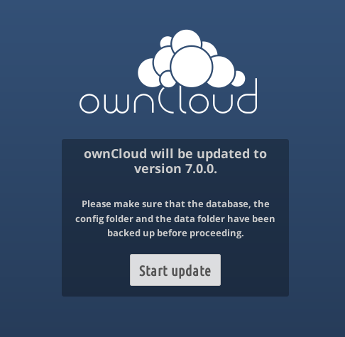 owncloud start upgrade