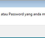 password atau username salah