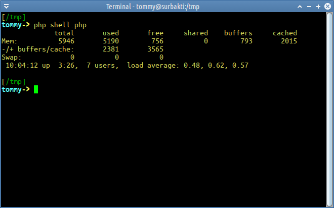php shell cli linux
