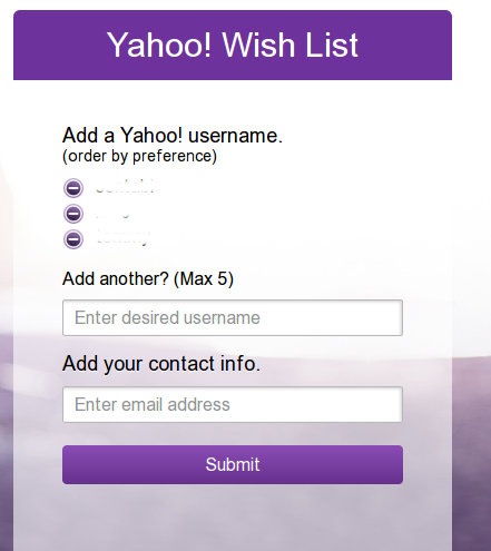 request email yahoo
