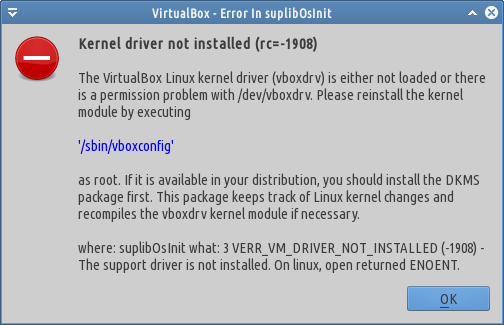 kernel driver not installed