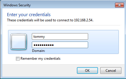 username password remote desktop