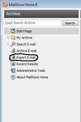 export email mailstore