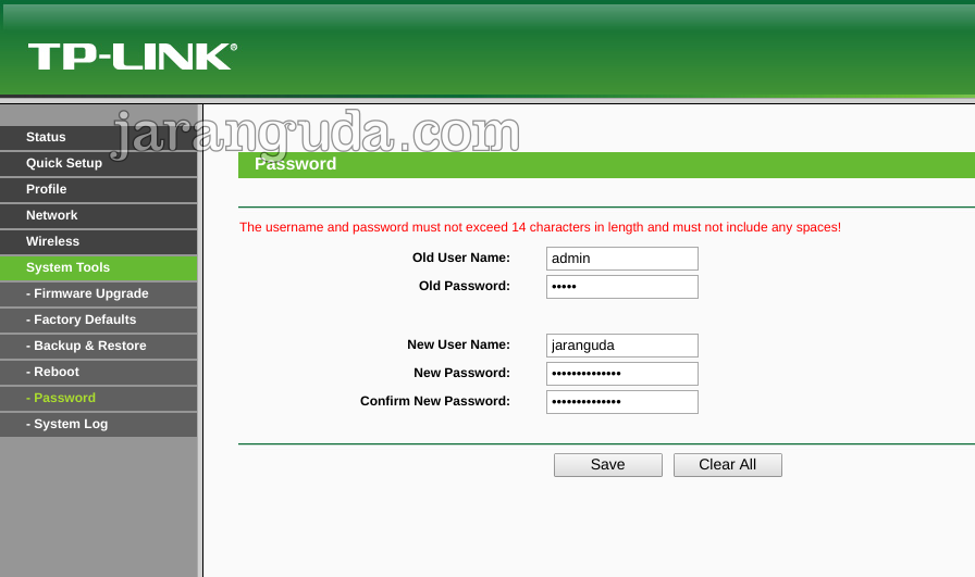 Ganti Password TP-LINK TL-WA750RE