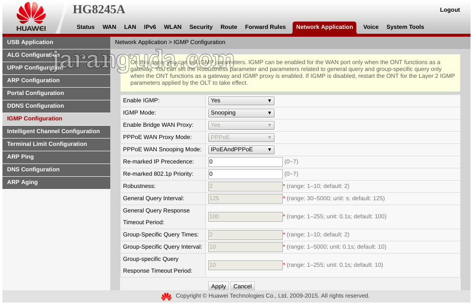 HG8245A setting IGMP