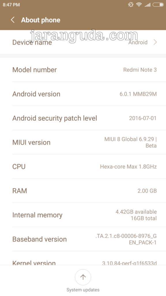 Versi Android Redmi Note 3