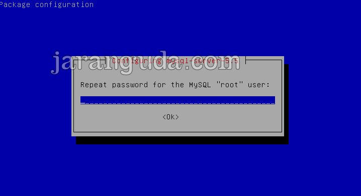 masukkan password root MySQL sekali lagiDebian 8