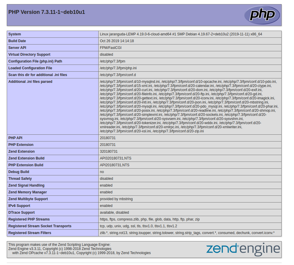 php info php7.3