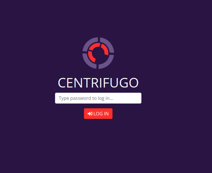 halaman login centrifugo