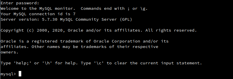 mysql login cli linux