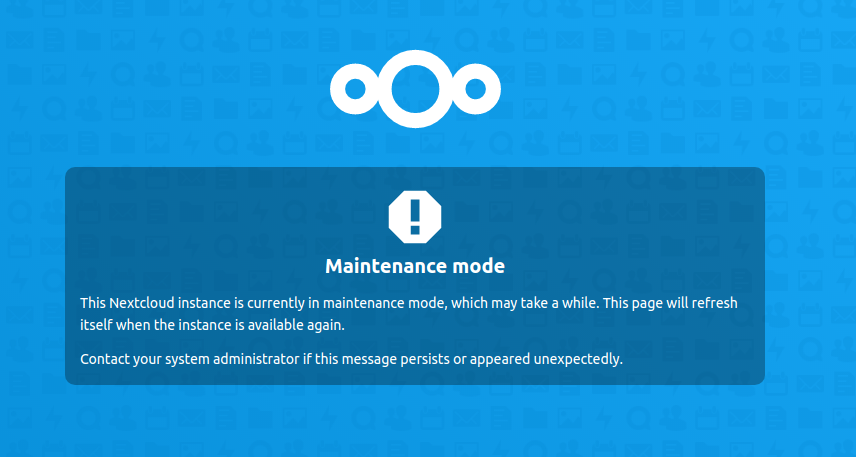 nextcloud maintenance mode