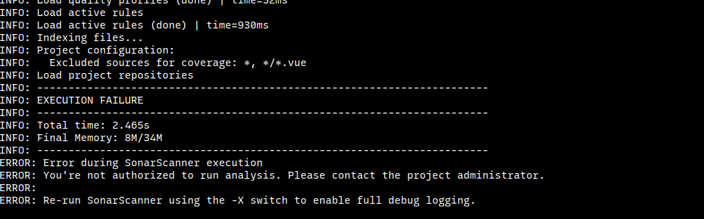 sonar scanner error
