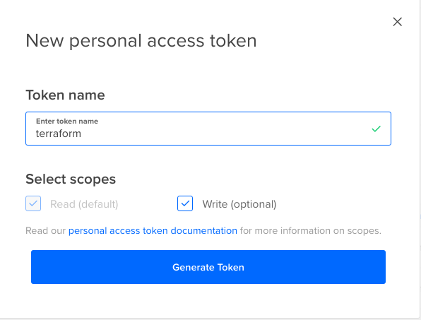 digitalocean personal access token