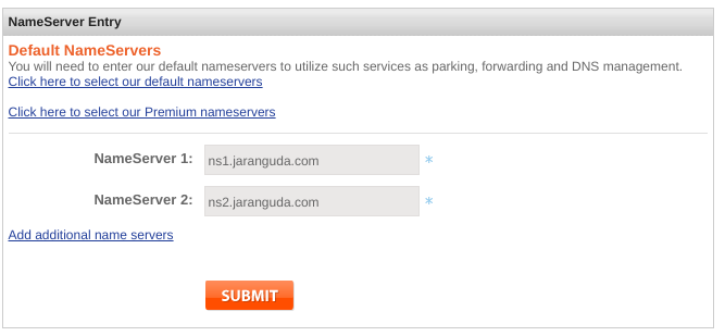 set default name server registrar