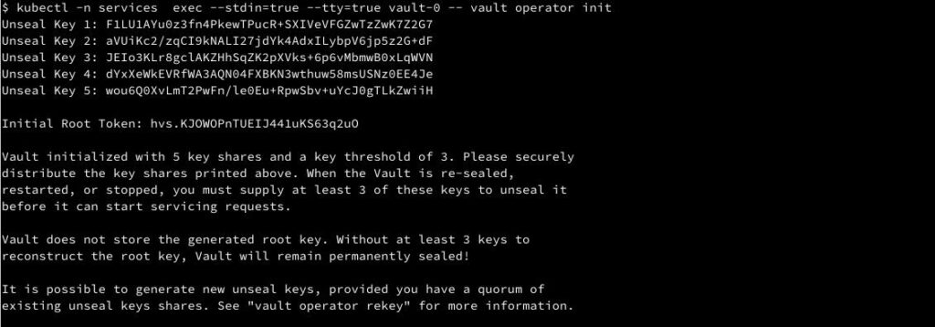 vault init operator kubernetes